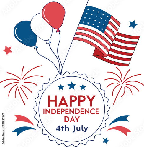 USA Independence Day Vector Illustration