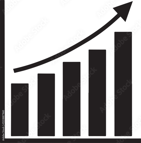 Silhouette of Economic Growth Arrow – Profit Increase Illustration/png/vector/jpg