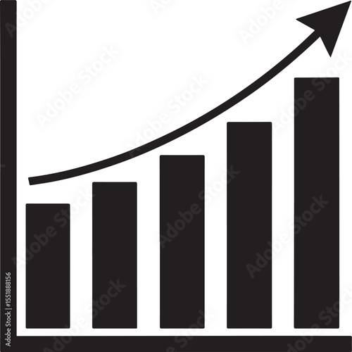Silhouette of Economic Growth Arrow – Profit Increase Illustration/png/vector/jpg