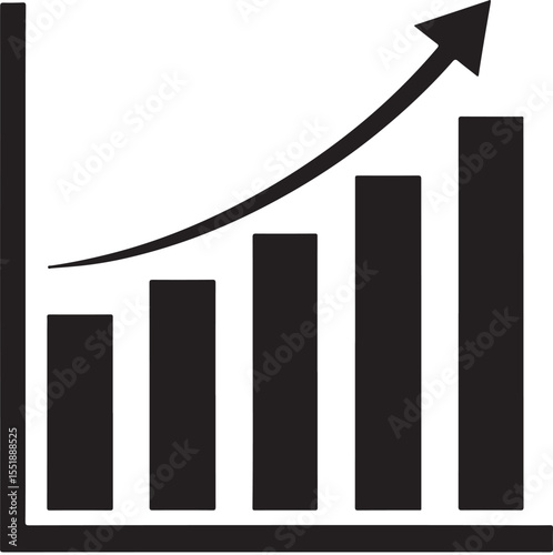 Silhouette of Economic Growth Arrow – Profit Increase Illustration/png/vector/jpg