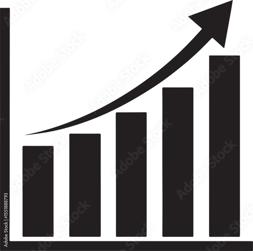 Silhouette of Economic Growth Arrow – Profit Increase Illustration/png/vector/jpg