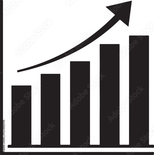 Silhouette of Economic Growth Arrow – Profit Increase Illustration/png/vector/jpg