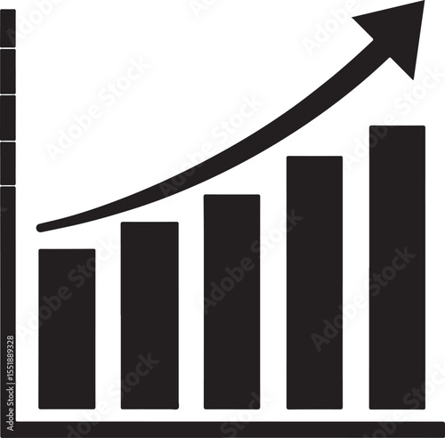 Silhouette of Economic Growth Arrow – Profit Increase Illustration/png/vector/jpg