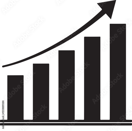 Silhouette of Economic Growth Arrow – Profit Increase Illustration/png/vector/jpg