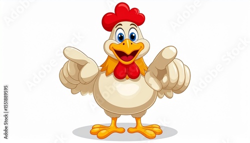 hen with white background