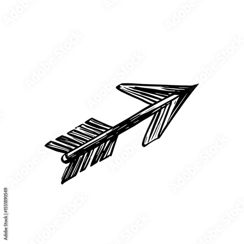 Hand-Drawn Arrow Symbol  Direction, Guidance, and Target Concept