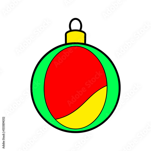 outline vector illustration of a christmas ornament