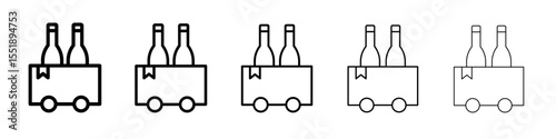 Wine delivery icon simple illustration logo art