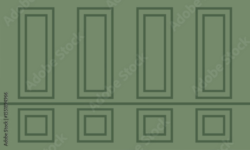 Classic Green Wall Panel Background with Decorative Molding
