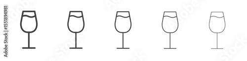 wine glass icon simple illustration logo art