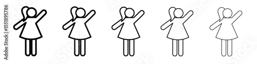 woman dancing icon simple illustration logo art