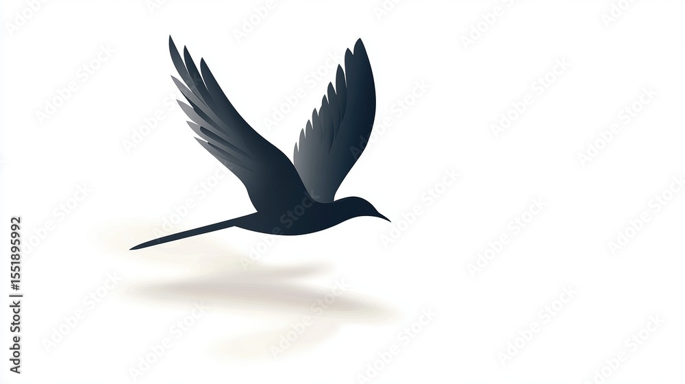Obraz premium Bird in flight pose vector logo design with white background.