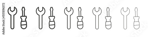 Wrench and screwdriver icon simple illustration logo art