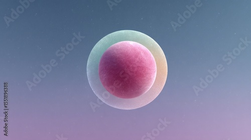 Pink and Pastel Cosmic Sphere in Starry Night Sky