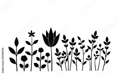 Silhouette of a plant vector illustration