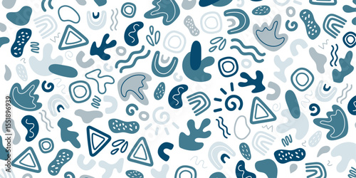 Decorative banner with abstract and soft rounded patterns