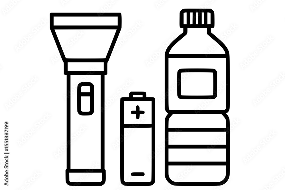 Emergency Supply Kit Essentials Vector Emergency Supply Kit Essentials Vector