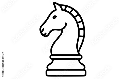 Vector Chess Knight Piece Outline