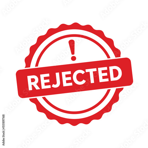 rejected icons red set vector