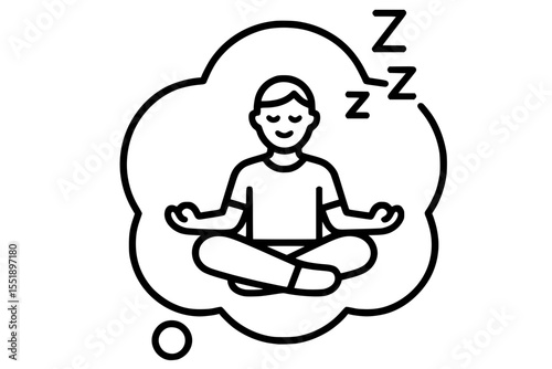 Meditation in Dreamscape Vector Illustration