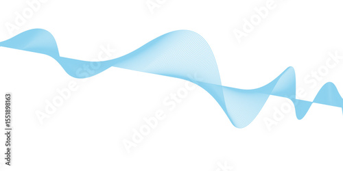 Abstract blue wave design, a flowing vector illustration of clean lines and curves, perfect for web and wallpaper backdrops