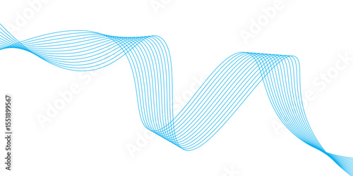 Abstract blue background with dynamic flowing lines and gradient wave patterns