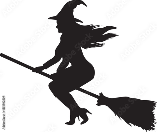 witch on a broom