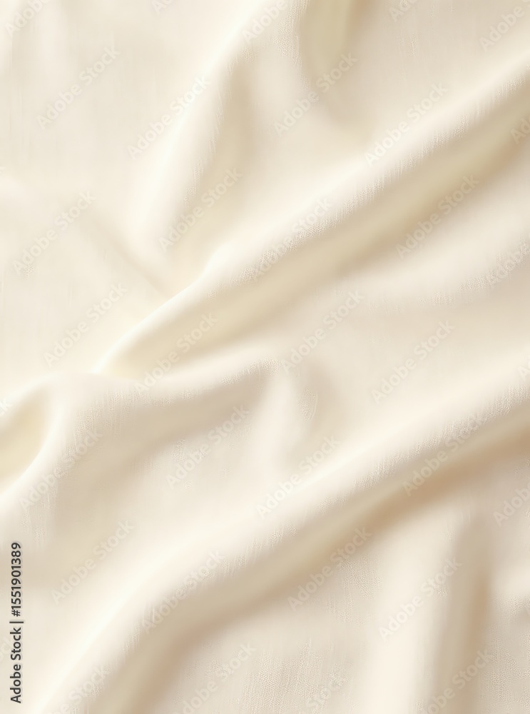 Fototapeta premium Ivory fabric with soft folds and smooth texture
