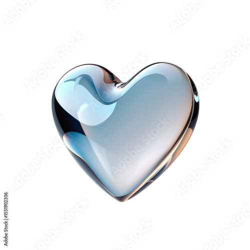Translucent Glass Heart Symbol of Love and Purity