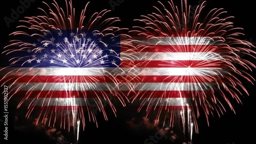 Wallpaper Mural Two fireworks displays shaped like the american flag light up the night sky Torontodigital.ca