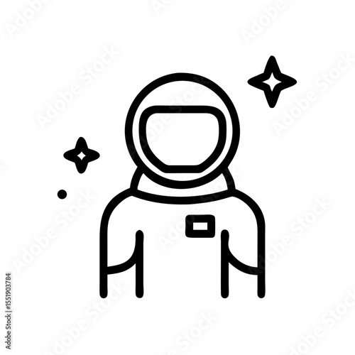 Astronaut in spacesuit with stars isolated on white background