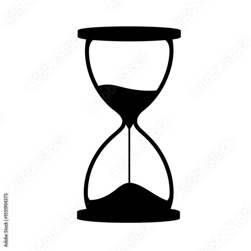 Black hourglass silhouette symbolizing the passage of time  