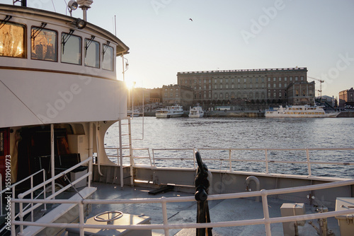 A passenger ferry in the port