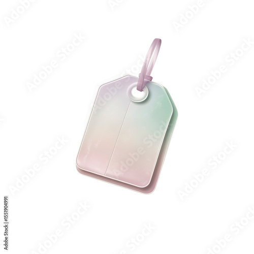 Pastel-Colored Blank Tag with Ring
