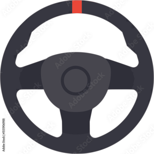 Simple illustration of a car steering wheel