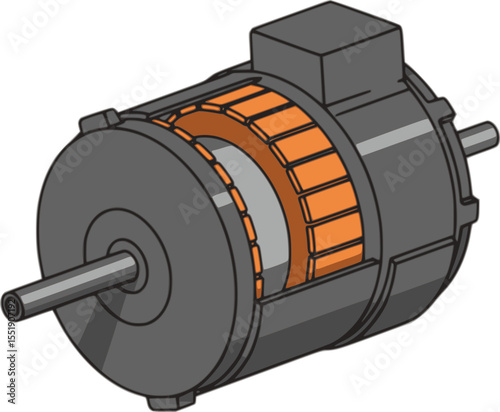 Illustration of an electric motor or automotive motor