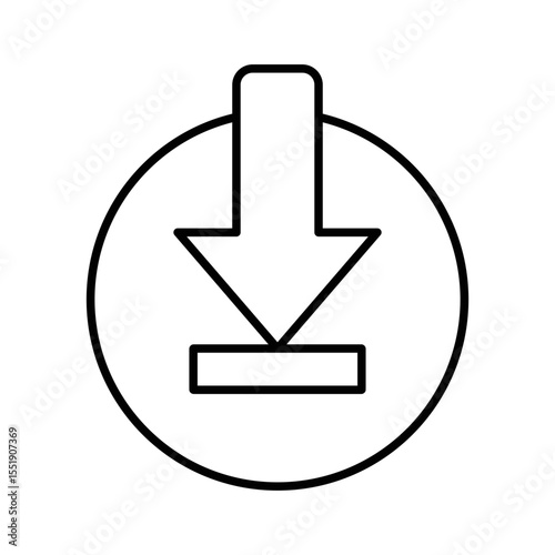 Podcast Episode Download Icon Vector. Download Logo.