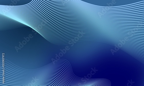 Abstract Blue Wave Lines Background Modern Digital Technology Concept