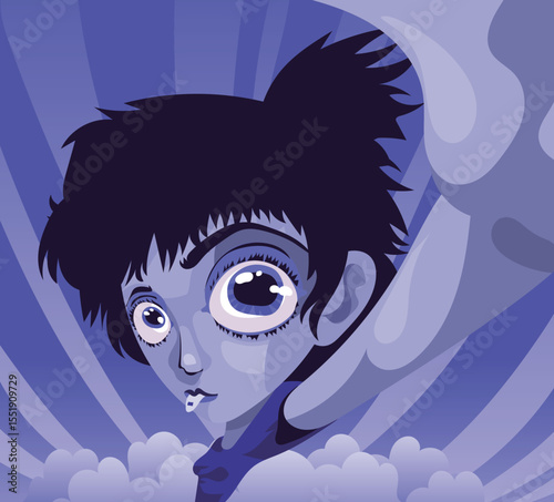 lady in disco with dilated eye pupils