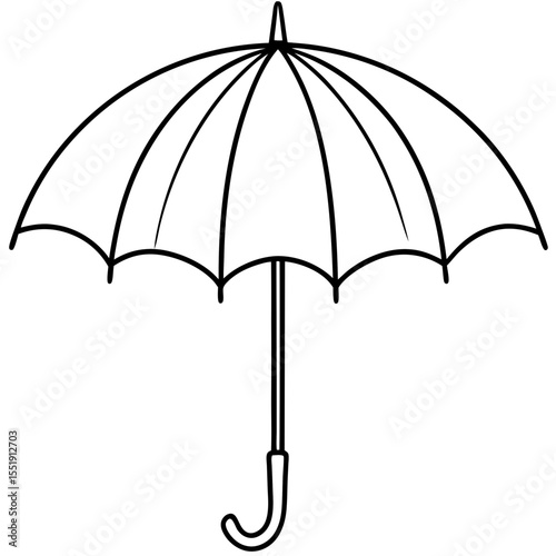 Minimal Color Umbrella Line Vector