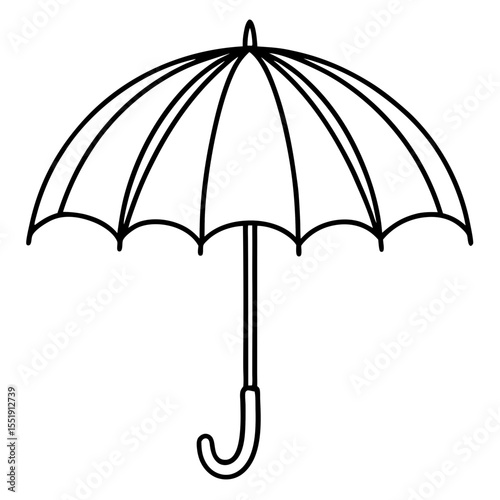 Minimal Color Umbrella Line Vector
