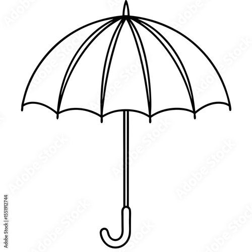 Minimal Color Umbrella Line Vector