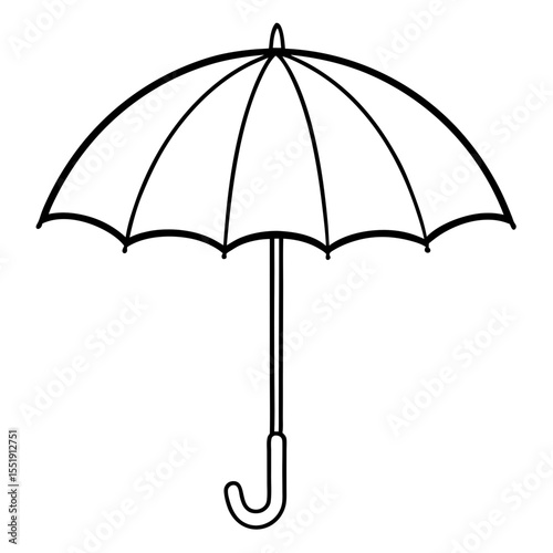 Minimal Color Umbrella Line Vector