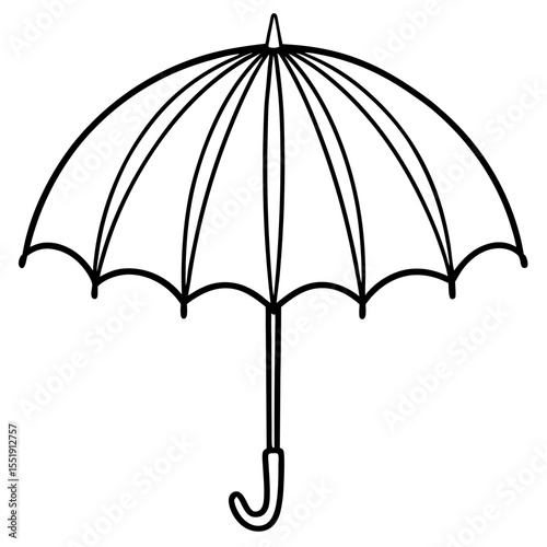 Minimal Color Umbrella Line Vector