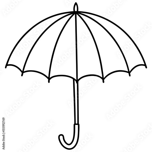 Minimal Color Umbrella Line Vector