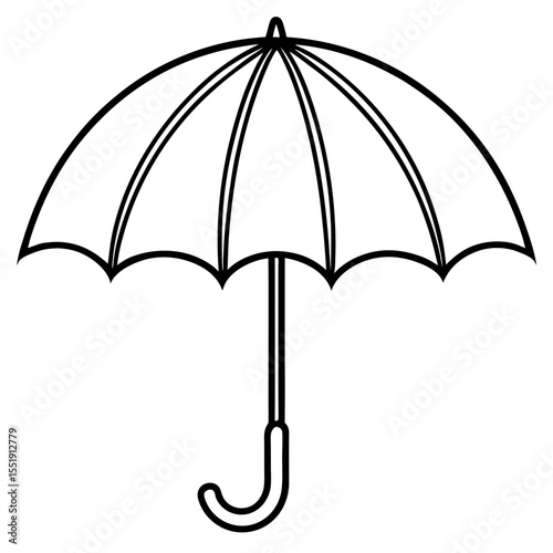 Minimal Color Umbrella Line Vector