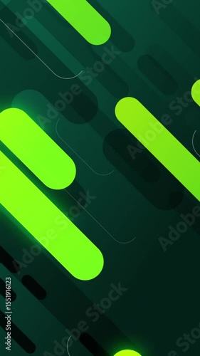Neon Abstract Liquid Background Seamless Loop. Random lozenge shapes with parallax diagonal movement on dark background.