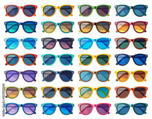 Pixelated Sunglasses Collection with Various Colors and Styles for Summer Fashion