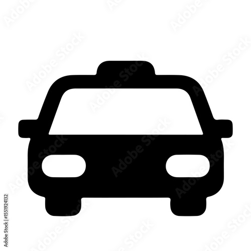 Taxi cab isolated vector illustration of a black cab, ready to be used on all platforms.