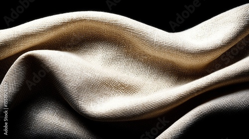 texture of beige cloth fabric textile with weave and gentle folds